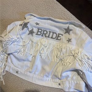 White Fringe Bride Jacket